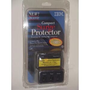 IBM 2 Outlet Compact Travel Surge Protector Fax/Modem Protection New NIB -051748